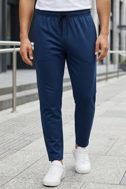 wingetstar Navy Blue Lycra Sweatpants