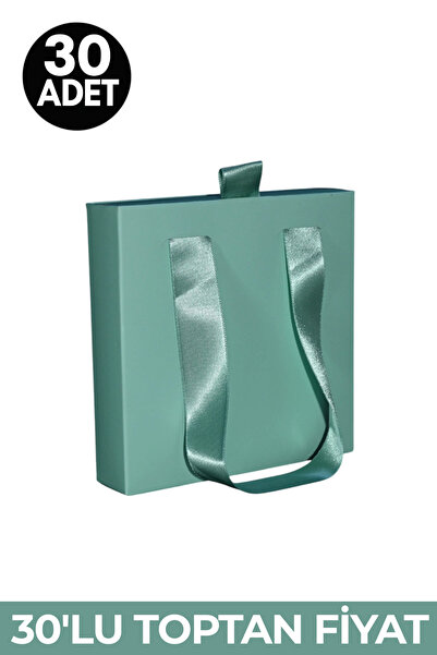 Mojoral Box 30'lu Paket Büyük Boy Çantalı Takı Kutusu(12x12cm) - Yüzük Küpe Kolye Hediye Kutusu Toptan