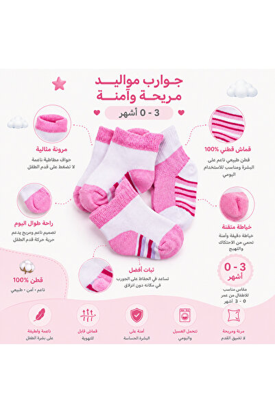 LOOFI 3-Pack Baby Ankle Socks for Infants 0-3 Months - 100% Cotton