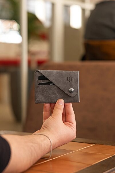 Getto Deri Origami Hakiki Deri Kişiye Özel İsim Baskılı Cüzdan