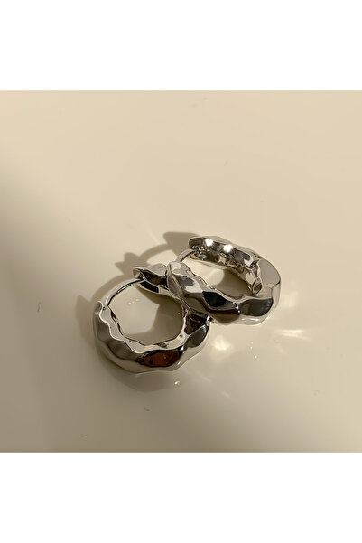 Choice Steel color 2024 New Metal High-grade Sense of Fold Circle Earrings Fe...