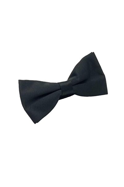 Brianze Black Satin Bow Tie - Solid Color