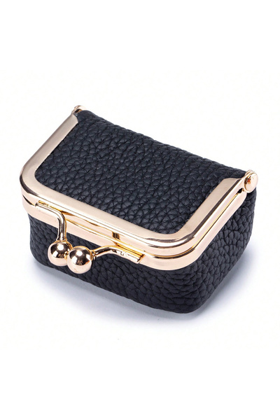 Choice6 KB439-Black. New Mini Women's Solid Color PU Leather Jewelry Box Can ...