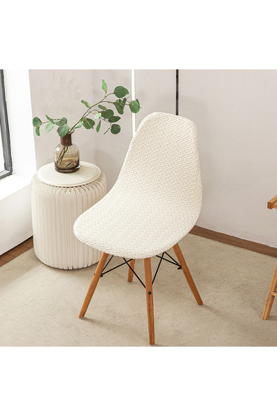 Choice 1PC 01 Polar Fleece Shell Chair Cover Solid Color Jacquard Dining Chai...