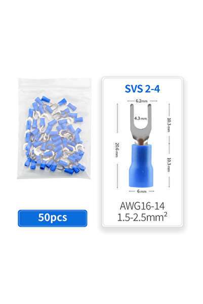 Choice6 SV2-4 50PCS Fork Crimp Terminal Electrical Wire Connectors Spade Lugs...