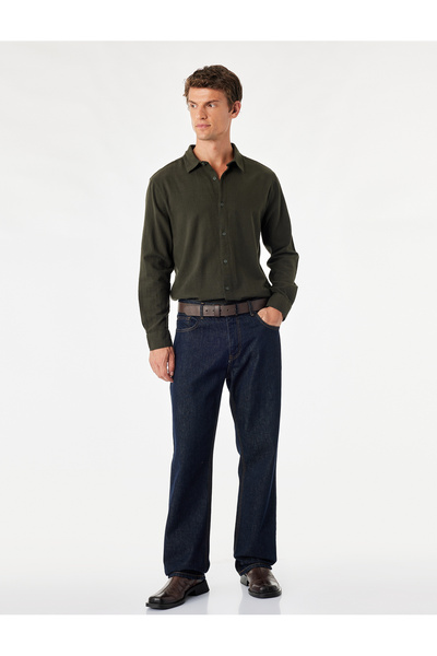 Koton Regular Fit Cotton Long Sleeve Classic Collar Shirt