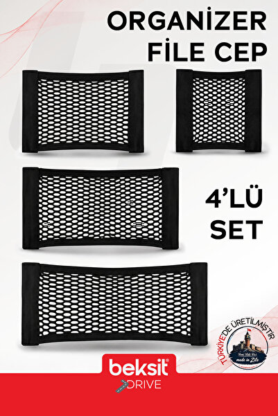 DRIVE Araç İçi Organizer Cep File (4'lü Set)
