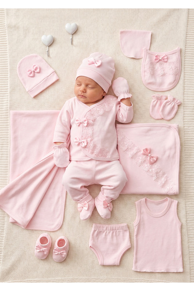 Nai baby Hospital Release 10 Pack Lace Detailed Bow Tie Cotton