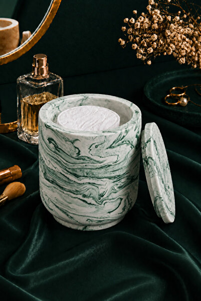 betonmall Marble Patterned Concrete Cotton Box with Lid Decorative Box