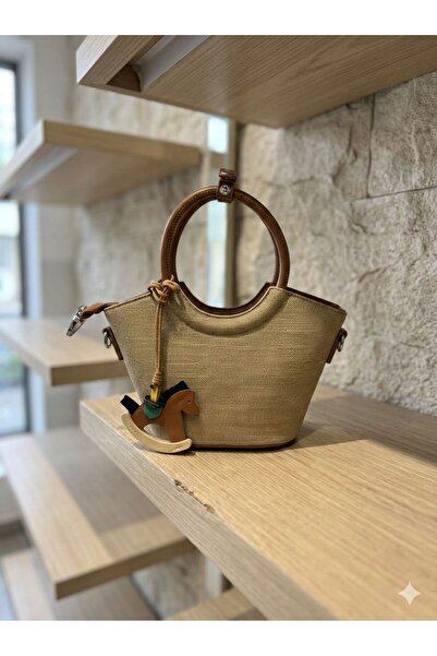 Axesoire NWC-056 Charm Aksesuarlı Bej Çanta