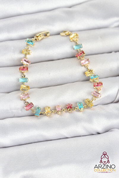 Generic Brand Crystal Stone Baguette Cut Mixed Color Gold Color Gema Women's ...