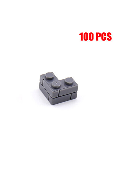 Choice4 corner deep gray 100PCS 1x2 Dots City Wall Bricks MOC House Building ...