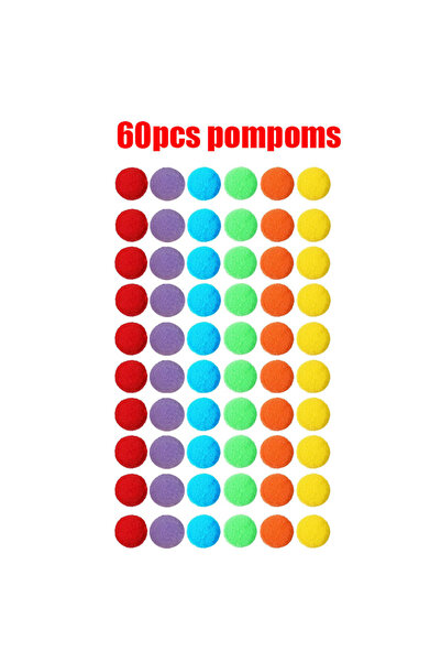 choice2 60pcs pom poms Children Counting and Sorting Toys Set Pom poms Rainbo...