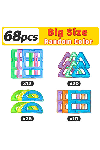 Choice 68pcs Magnet Toys Big Size DIY Magnetic Building Blocks Construction T...