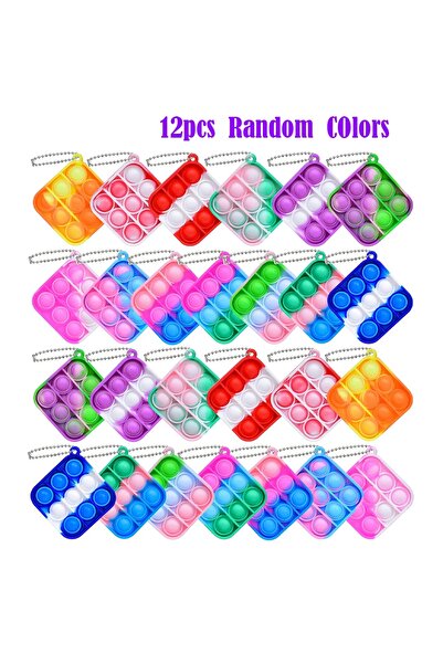Choice 12pcs Random Colors 12Pcs Pop Push Bubble Keychains Fidget Toys Anxiet...