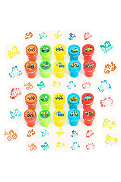 Choice1 20 pcs 10/20/30 Pcs Construction Vehicle Stamps Classroom Reward Cons...