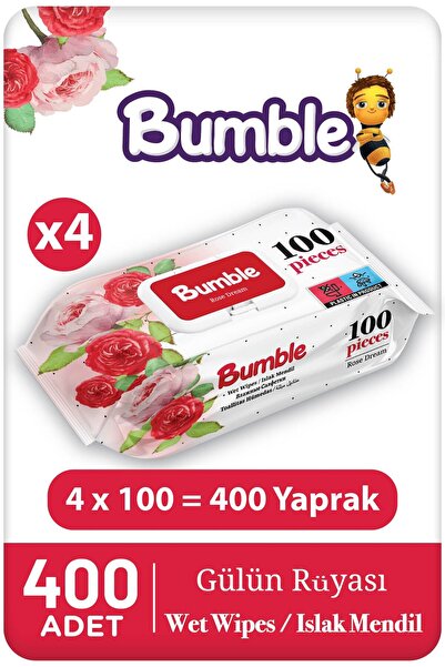 Bumble Rose's Dream Wet Wipes 100 Pack of 4