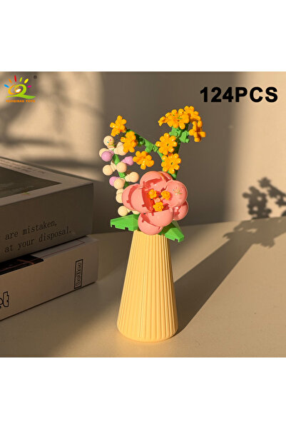 Choice9 NO.7-5 HUIQIBAO MOC Eternal Flower Bouquet with pot Micro Building Bl...