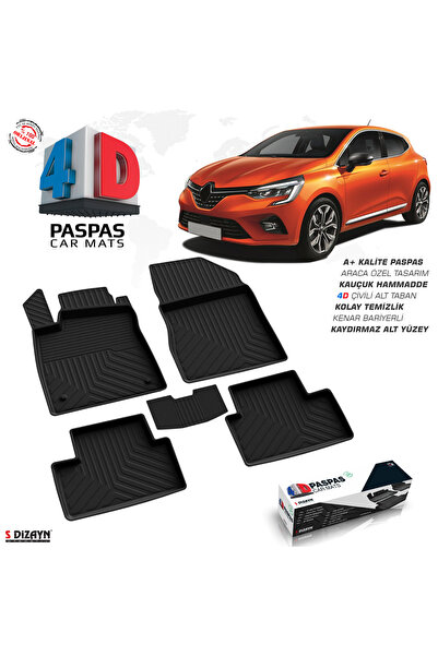 S Dizayn S-Dizayn Renault Clio 5 4D Havuzlu Paspas 2019 ve Üzeri A+Kalite 4DS...