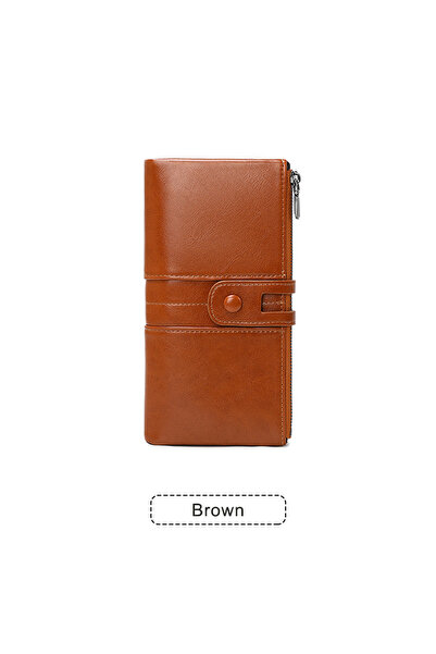 Choice5 Y1679-Brown Hot Selling RFID Women's Long Wallet PU Leather Handbag w...