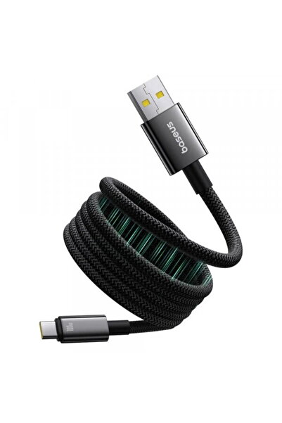 Baseus Cablu Date si Incarcare USB-A - USB-C Tungsten Gold, 100W, 1m, Negru P...