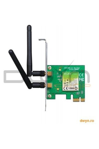TP-LINK Placă de rețea wireless PCIe 300Mbps 2T2R, 2 antene detașabile