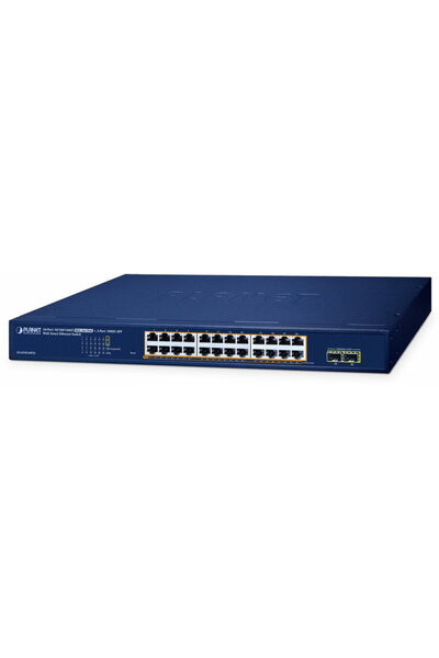 Planet Switch Planet, 24 porturi PoE+, 2 porturi SFP, Web Smart