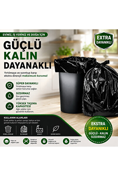 Ambalaj Evi Transportation and Shipping Jumbo Size Thick Black Cast Trash Bag (80 X 110 cm) 1 kg