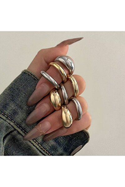 Choice resizable J060010-1 8PCS Creative Smooth Water Brop Ring, Women's Retr...