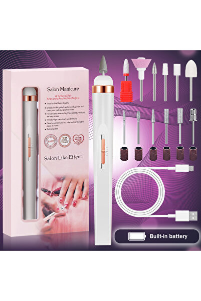 Choice3 White-Set LINMANDA Portable Nail Drill Professional 20000RPM Recharge...