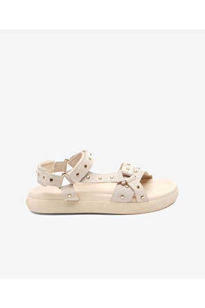 Greyder Kadın Bej Hakiki Deri Sandalet 5Y2CS34480