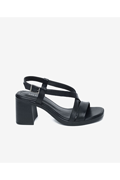 Greyder Kadın Siyah Hakiki Deri Topuklu Sandalet 5Y2WS59247