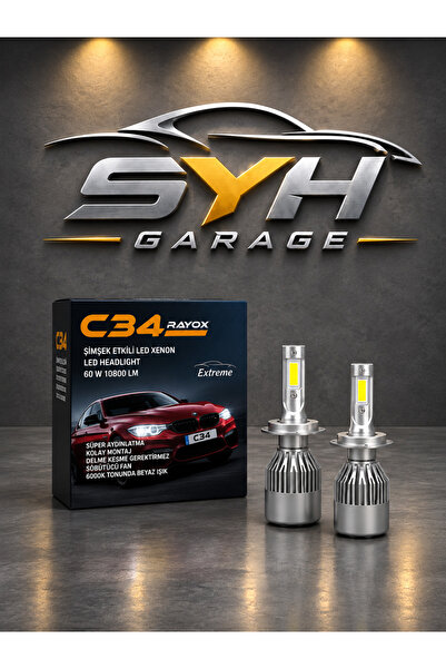 RAYOX Fiat Linea Beyaz Led Xenon Kısa Far Ampulü H7 10800 Lümen/ 6000K