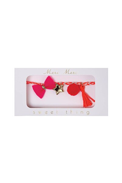 Meri Meri - Moon & Star Bow Bracelet - Pink