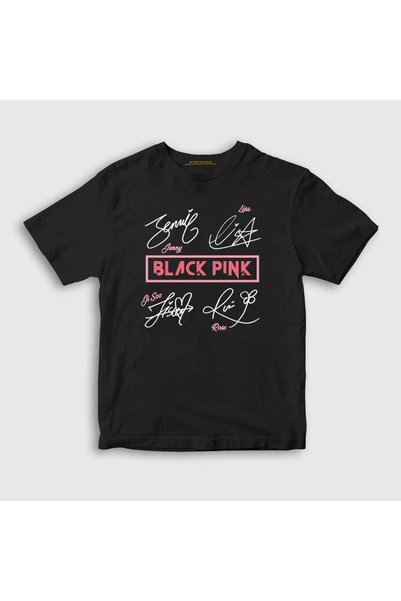Presmono Unisex dečija crna majica Tanda Tangan Blackpink T-shirt 294109tt