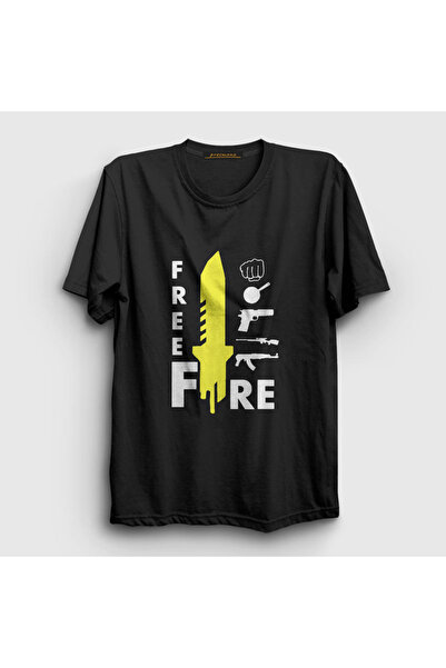 Presmono Unisex crni nož Free Fire T-shirt 232650tt