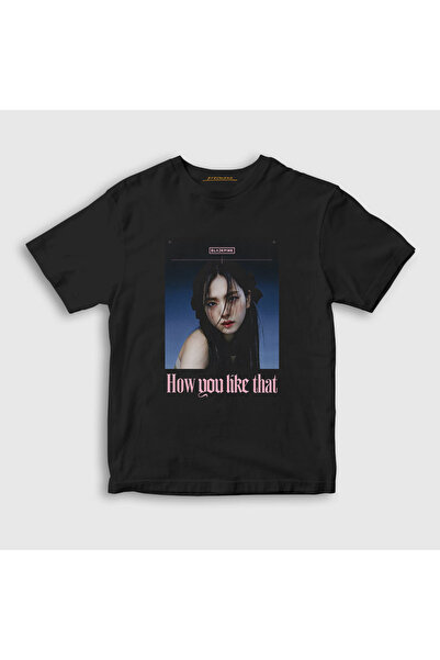 Presmono Unisex dečji crni poster Jisoo Blackpink T-shirt 271959tt