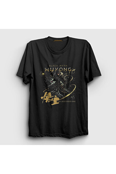 Presmono Unisex Black Destined One Black Myth Wukong T-Shirt 606578Tt