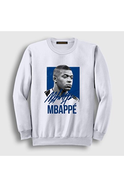 Presmono Unisex White Signature Kylian Mbappe Football Sweatshirt 615781Tt