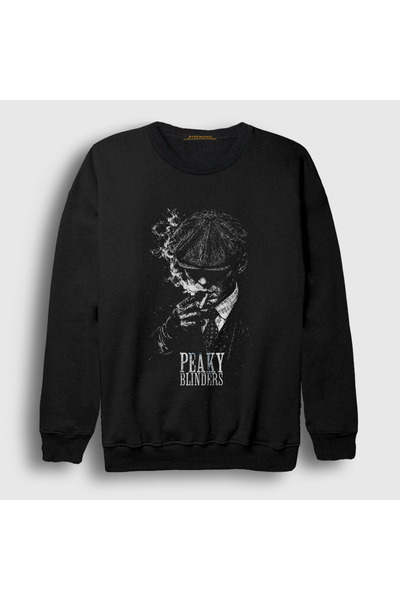 Presmono Unisex Black Tommy Thomas Shelby Peaky Blinders Sweatshirt 610341Tt