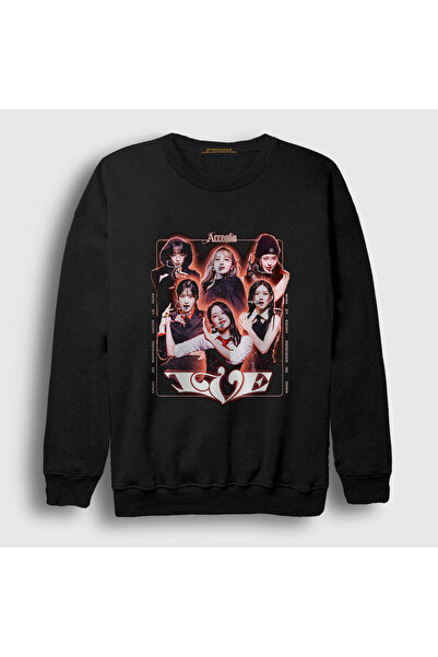 Presmono Unisex Black Accendio K-Pop Ive Ive Sweatshirt 595881Tt