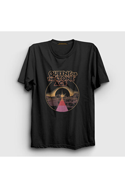 Presmono Unisex Black Warp Planet Queens of the Stone Age T-Shirt 450471Tt