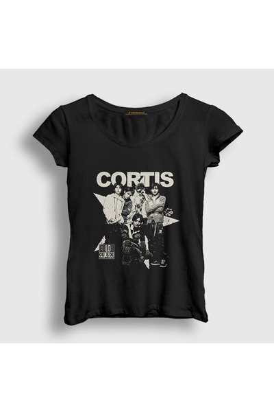 Presmono Women's Black Band K-Pop Cortis T-Shirt 596272Tt
