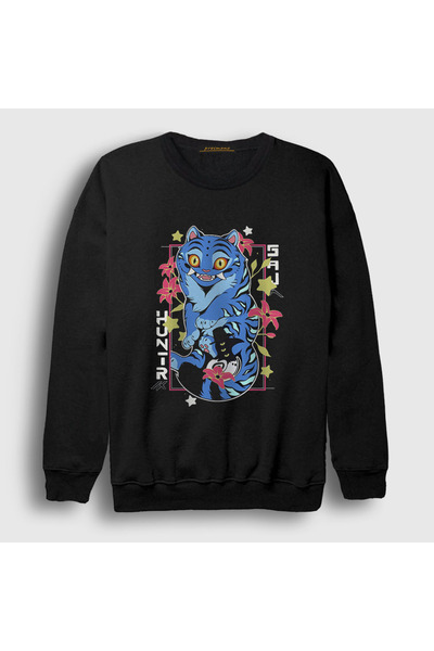 Presmono Unisex Black Blue Tiger K Pop Demon Hunters Sweatshirt 571001Tt