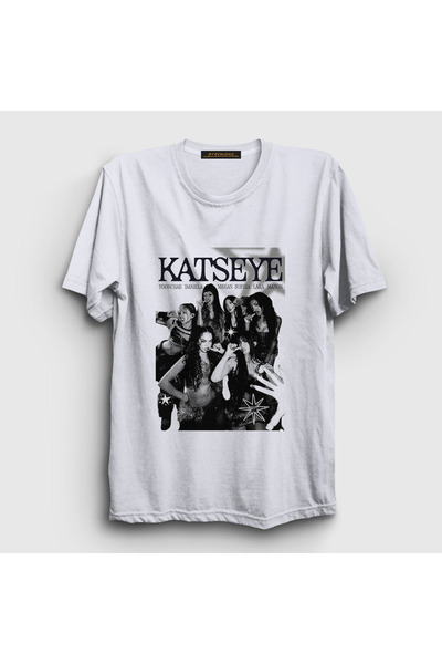 Presmono Unisex White Poster K Pop Katseye T-Shirt 583603Tt