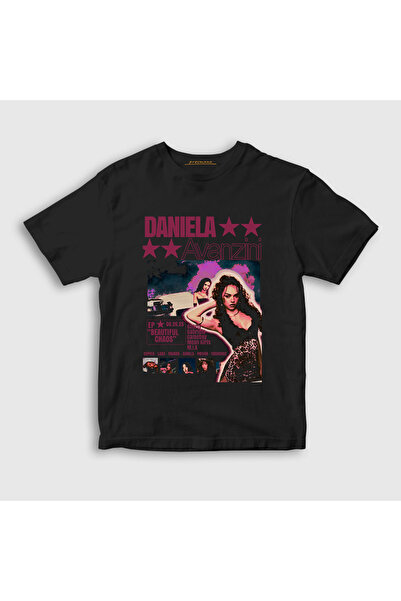 Presmono Unisex Children's Black Daniela Avanzini K Pop Katseye T-Shirt 581352Tt