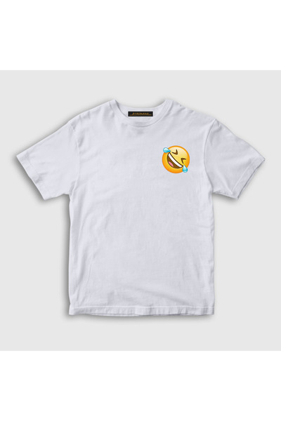 Presmono Unisex dečji emoji Instagram T-shirt - Beli, Suze iz očiju smeha - 4...