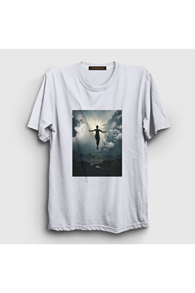 Presmono Unisex bela serija 'Odgajani od strane vukova' T-shirt - 424701tt