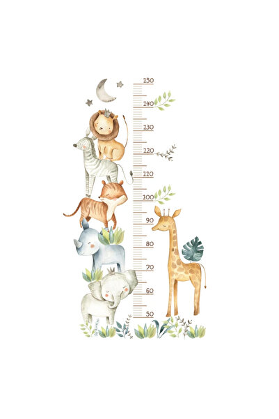 Choice animal B Self Adhesive Height Wall Sticker Giraffe Animal Kids Height ...