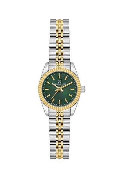 Daniel Klein Dial Green Cord Gold Silver Color 22.5 mm Women's Wristwatch and...